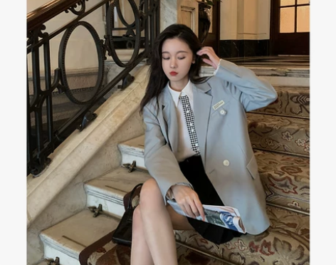 【直降专区】时尚气质款小垫肩设计西装外套女...