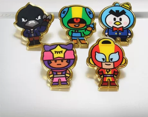 荒野乱斗周边滴油胸章合金卡通胸针