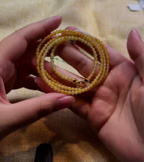 可刀，清澈家黄翡小米珠，手串专场市场代购，...