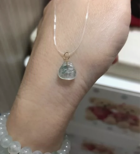 天然翡翠A货高冰飘花小包包小滴溜翡翠吊坠 ...