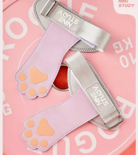 专业女子硬拉助力带牛皮护掌引体向上哑铃手套...