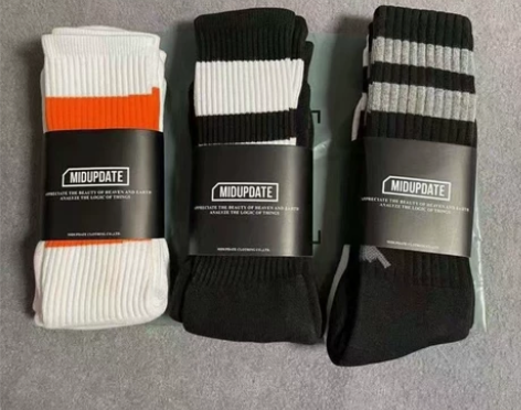 军事潮流2双装双杠男士毛圈袜3款（黑白，双...