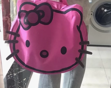 卡通旅行袋KT猫防水大挎包旅行包行李袋单肩...