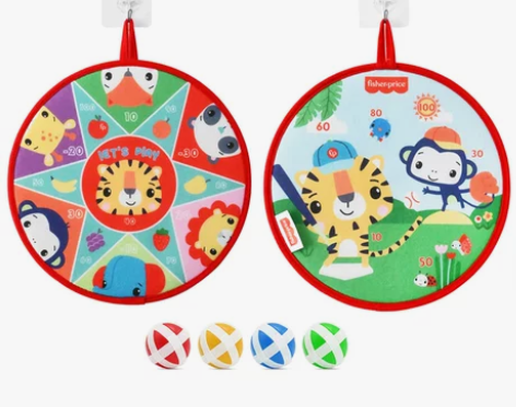 费雪儿童球类圆形飞镖盘粘粘球 亲子运动男孩...