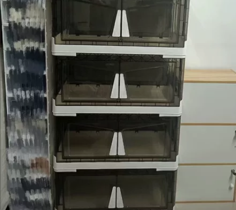 【工厂直发】折叠透明双开门磁吸收纳柜 家用...