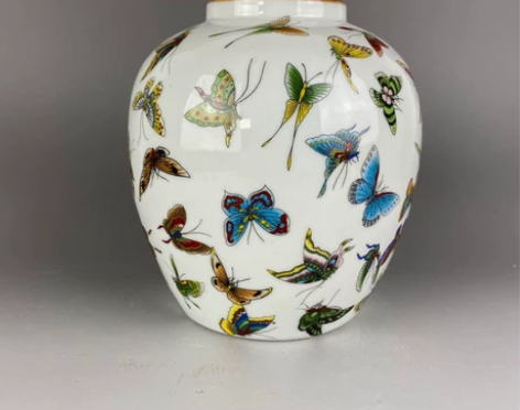 捡漏 全国包邮 清光绪百蝶图瓷罐中式陶瓷罐...