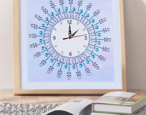 跨境5D钻石画创意钟表 客厅卧室小幅钻石绣...