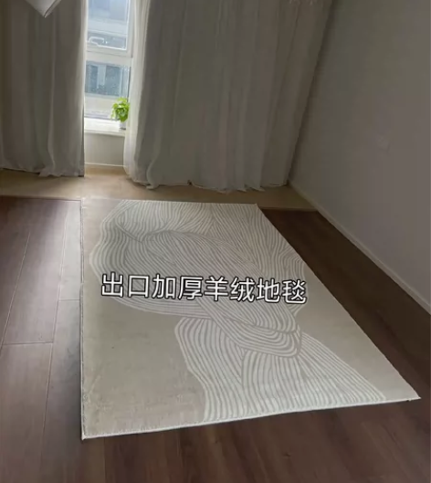 出口加厚侘寂风仿羊绒地毯客厅茶几毯美式轻奢...