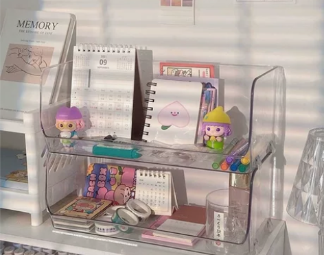 桌面化妆品收纳盒梳妆台整理盒透明放面膜 盒...