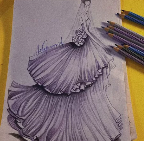 手绘服装效果图 颜料/彩铅/马克笔 A4/...