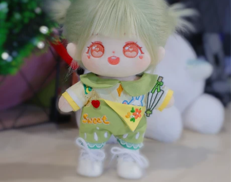 【出】原创20cm棉花娃娃蜜呱酱炸毛头发裸...