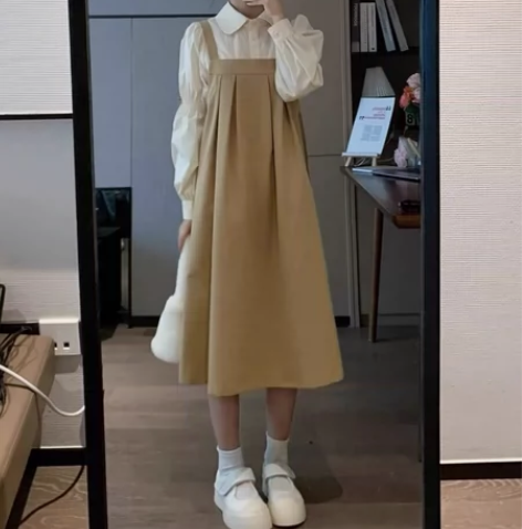 【穿搭博主全新出闲置-衬衫?背带裙】ms甜...