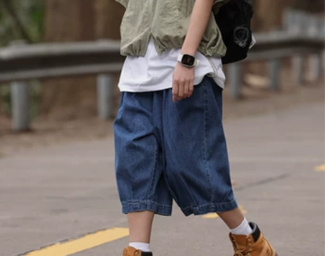 美式牛仔七分裤男潮牌ins夏季薄款过膝复古...