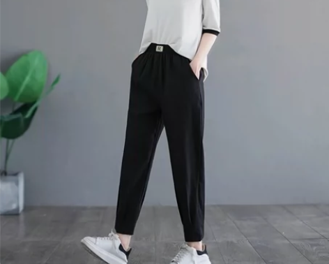 全新天丝棉麻女士哈伦裤夏季薄款休闲裤大码显...