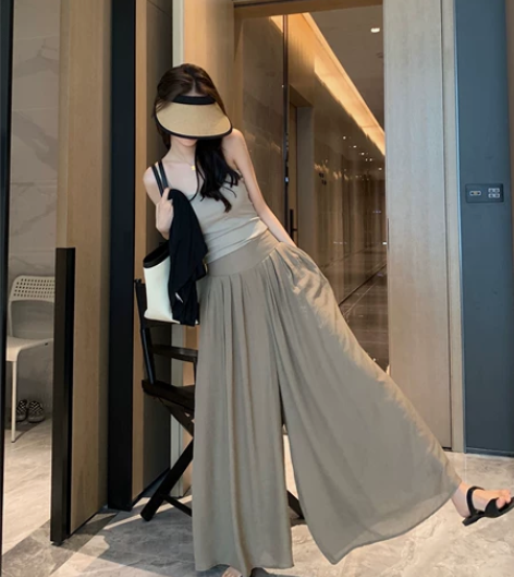 小众高级感慵懒风轻薄棉麻裤裙女2022夏新...